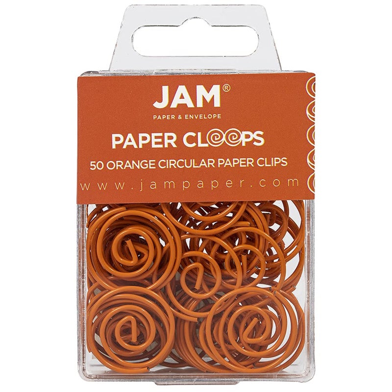 JAM Paper مشابك ورق دائرية من جام بيبر - مشابك ورق دائرية - برتقالي - 50/عبوة - Image 1